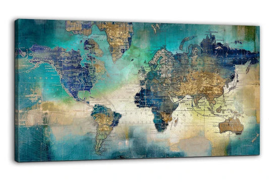 BURNISH WALL ART/WORLD MAP