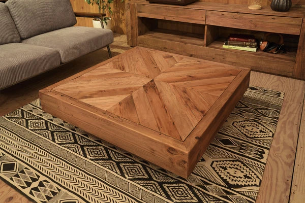 リビングテーブル テーブル ローテーブル 幅125 幅100 正方形 長方形 古材 パイン古材 ビンテージ