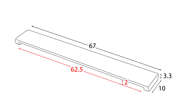 薄型排気口カバー Mento（メント）スチール/幅67×奥行き10×高さ3.3cm